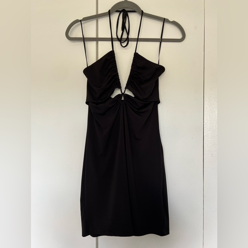 Garage Black Strappy Front Mini Dress Size Small